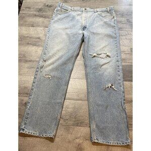Vintage Levi's Jeans Mens 42x32 505 Orange Tab Denim High Rise‎ Holes Distressed